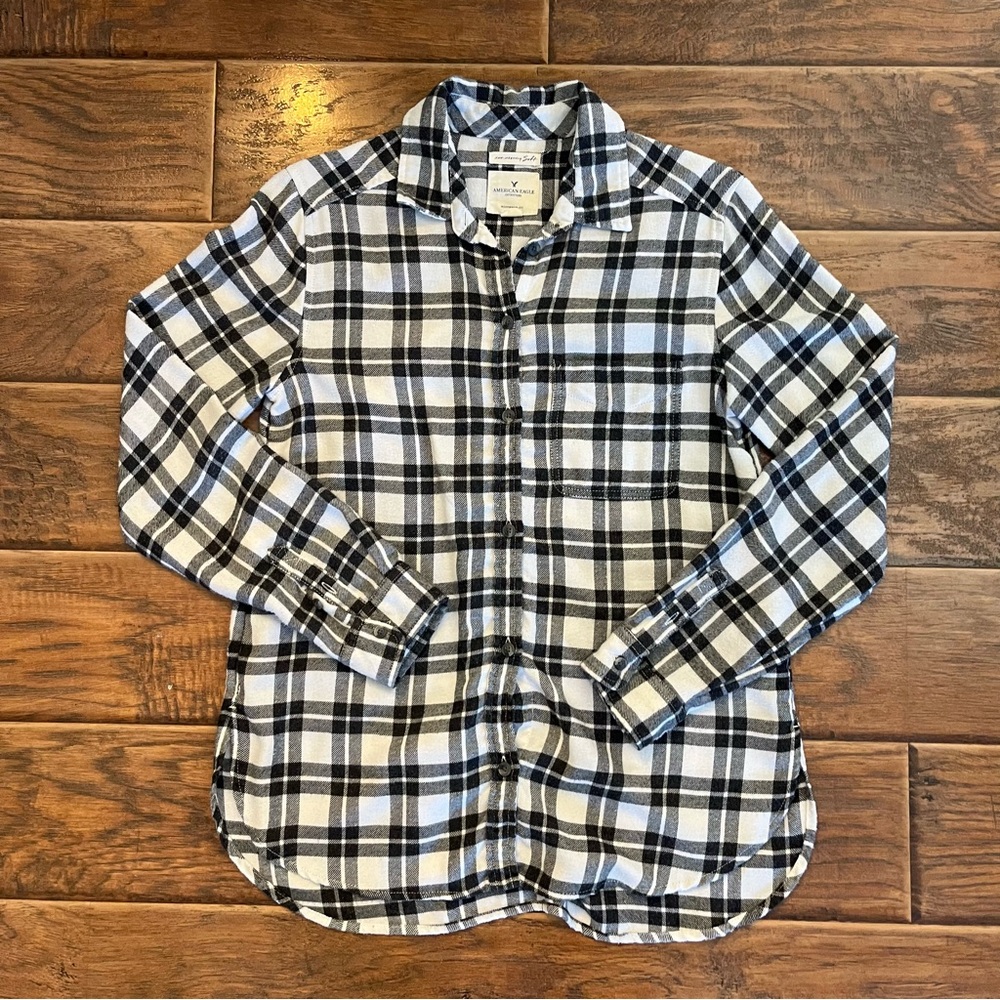 AE | Boyfriend Fit Flannel Button-Up | S